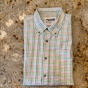 Mountain Khakis Men's Checkered short sleeve Shirt - Green and Pink
